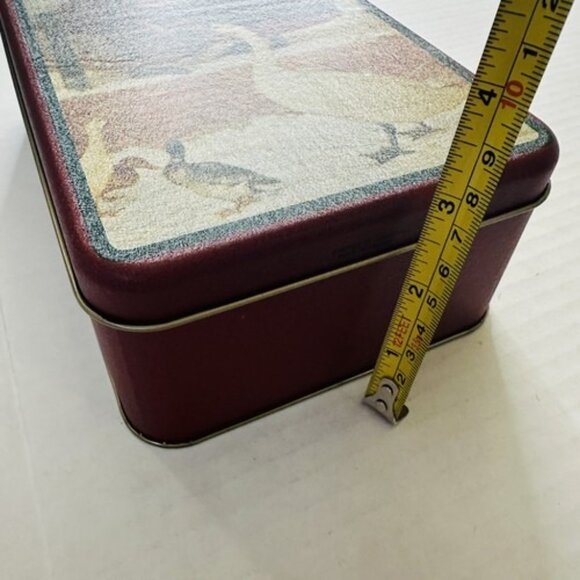 1992 House of Lloyd Tin Box Victorian Era Mother Goose & Ducks Winter Scene NEW! - Picture 11 of 12